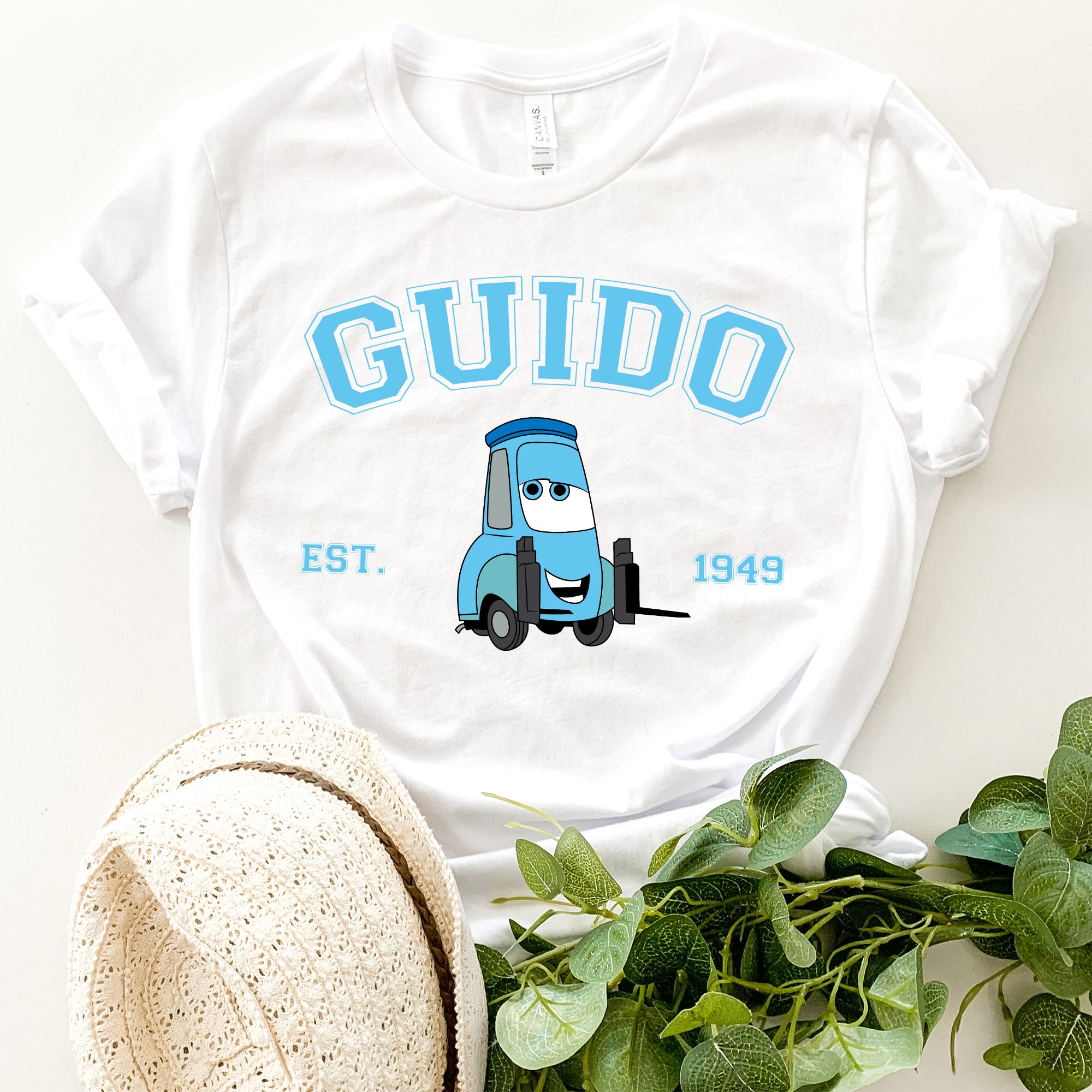 Personalized Disney Cars Guido Adult T shirt wokigi