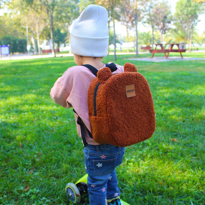 Personalized Cinnamon Teddy Bear Small Backpack wokigi