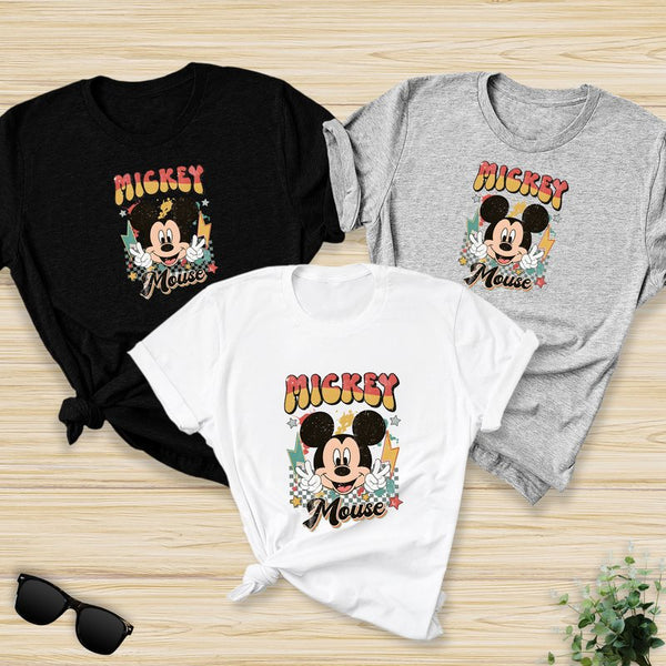 Colored Mickey Mouse Adult  Tshirt