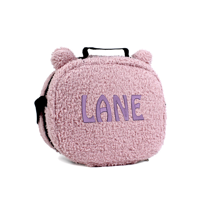 Personalized Powder Pink Teddy Bear Backpack & Lunch Bag Set wokigi