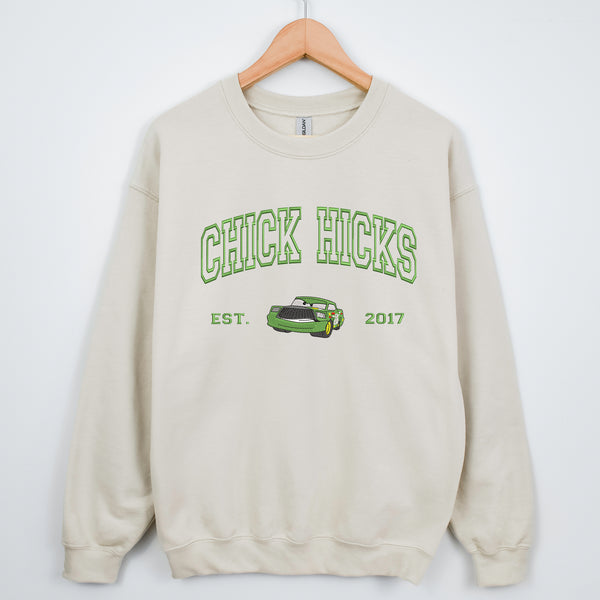 Personalized Disney Cars Chick Hicks Embroidered Adult Sweatshirt wokigi