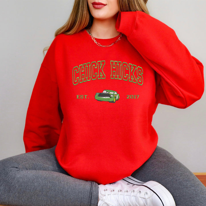 Personalized Disney Cars Chick Hicks Embroidered Adult Sweatshirt wokigi