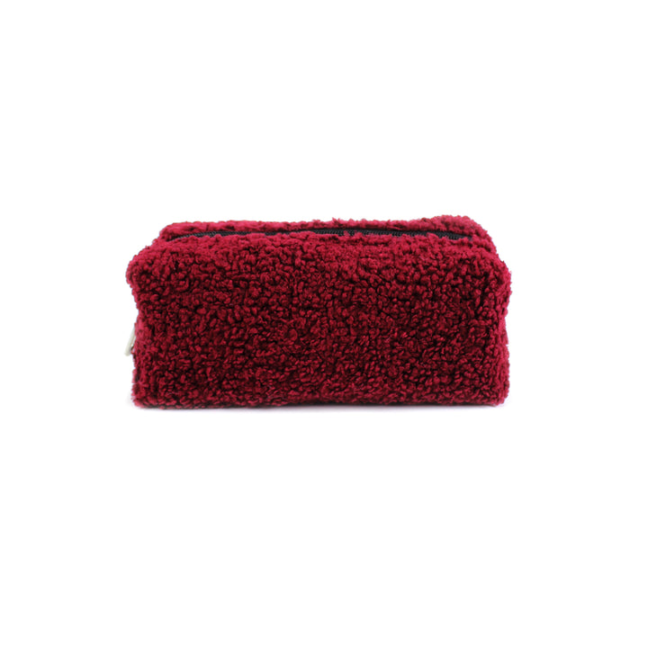 Claret Red Plush School Pencil Case Personalization wokigi