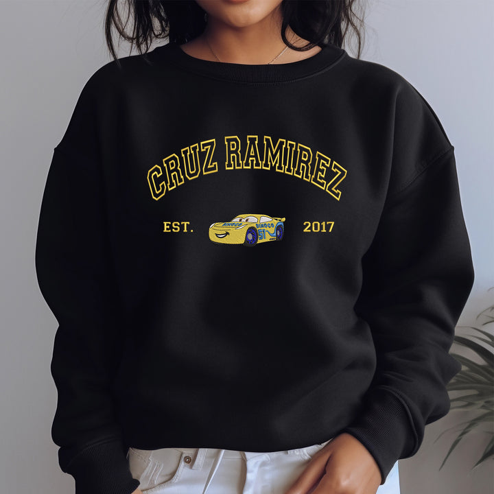 Personalized Disney Cars Cruz Ramirez Embroidered Adult Sweatshirt wokigi