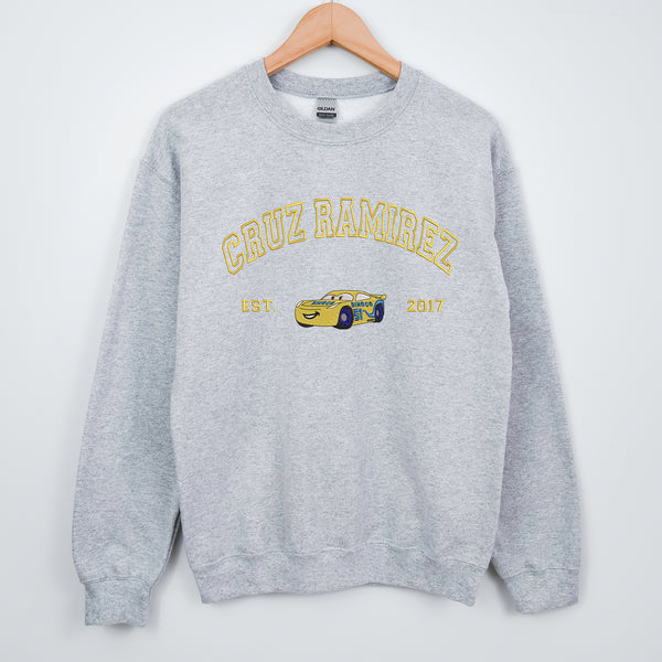 Personalized Disney Cars Cruz Ramirez Embroidered Adult Sweatshirt wokigi