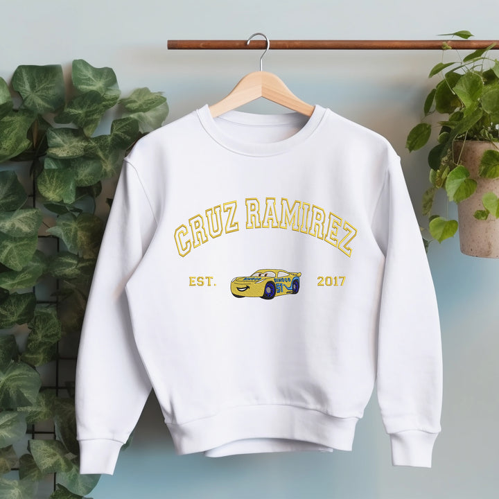 Personalized Disney Cars Cruz Ramirez Embroidered Adult Sweatshirt wokigi