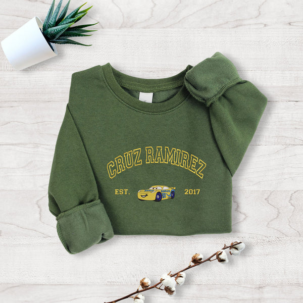 Personalized Disney Cars Cruz Ramirez Embroidered Youth Sweatshirt wokigi