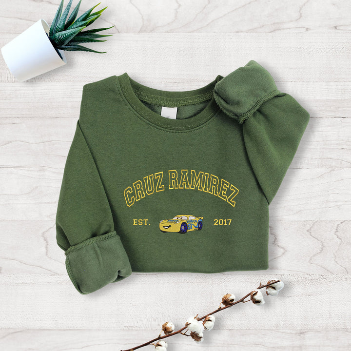 Personalized Disney Cars Cruz Ramirez Embroidered Toddler Sweatshirt wokigi