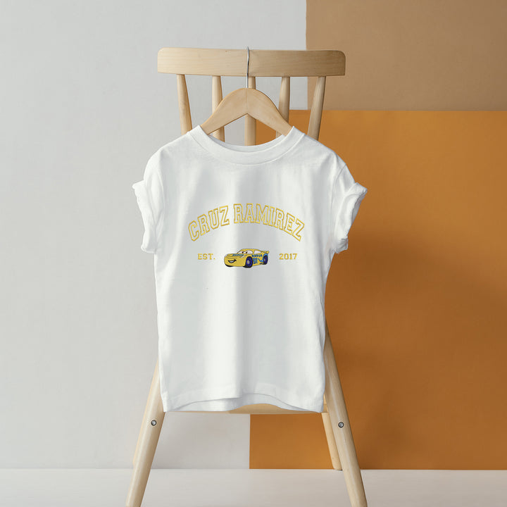 Personalized Disney Cars Cruz Ramirez  Embroidered Youth T-shirt wokigi