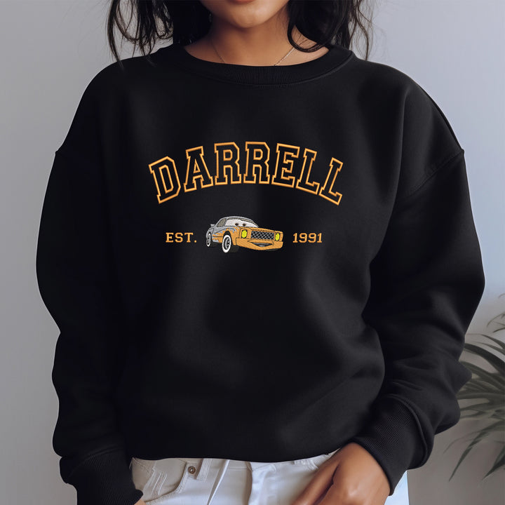 Personalized Disney Cars Darrell Embroidered Adult Sweatshirt wokigi