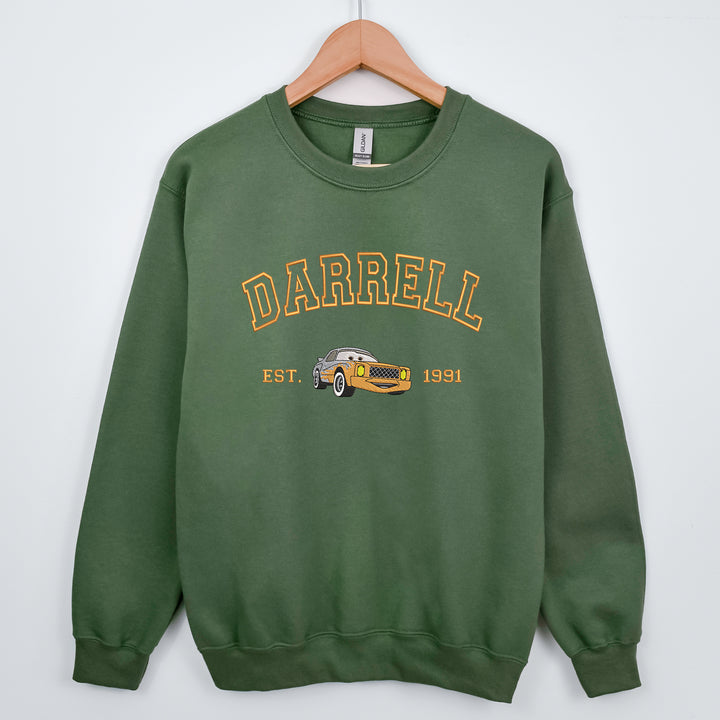 Personalized Disney Cars Darrell Embroidered Adult Sweatshirt wokigi