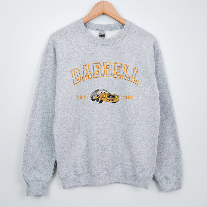 Personalized Disney Cars Darrell Embroidered Adult Sweatshirt wokigi