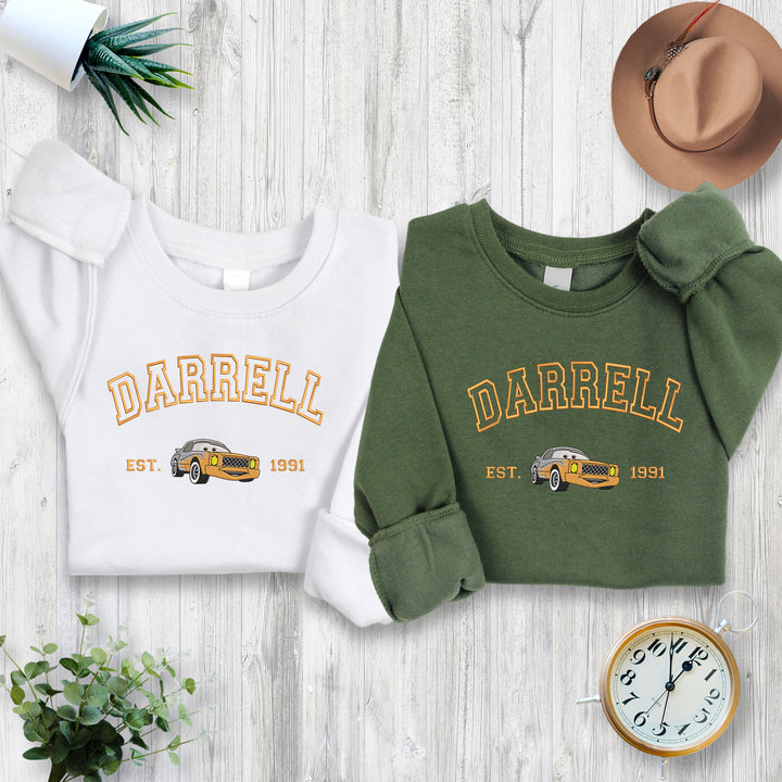 Personalized Disney Cars Darrell Embroidered Youth Sweatshirt wokigi