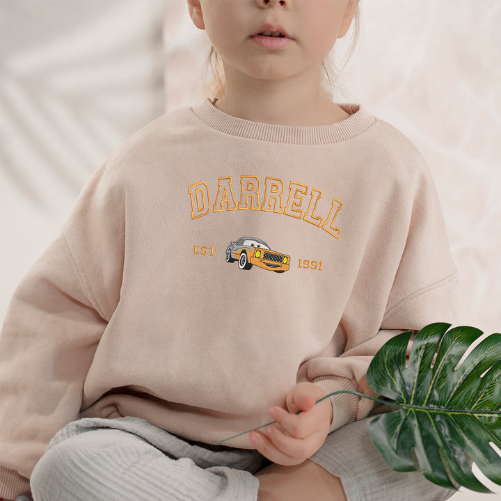 Personalized Disney Cars Darrell Embroidered Youth Sweatshirt wokigi