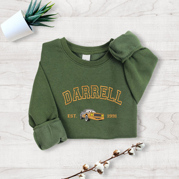 Personalized Disney Cars Darrell Embroidered Youth Sweatshirt wokigi