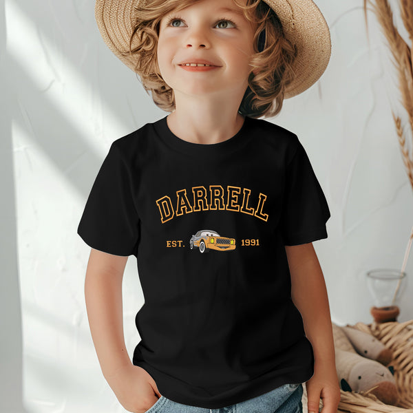 Personalized Disney Cars Darrell Embroidered Youth T-shirt wokigi