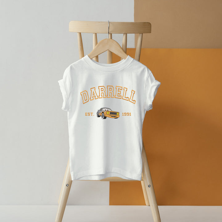 Personalized Disney Cars Darrell Embroidered Youth T-shirt wokigi