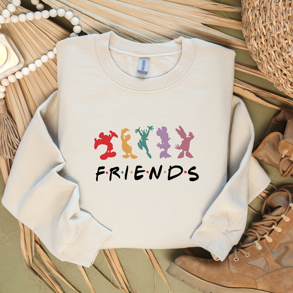 Disneyland Friends Characters Silhouette Adult Sweatshirt