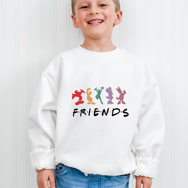 Disneyland Friends Characters Silhouette Youth Sweatshirt