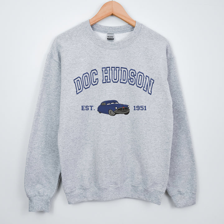 Personalized Disney Cars Doc Hudson Embroidered Adult Sweatshirt wokigi