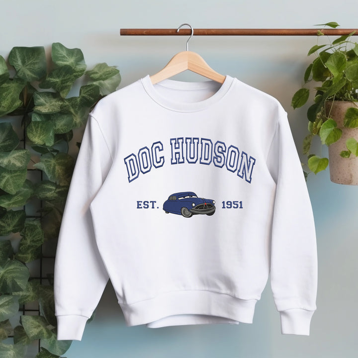 Personalized Disney Cars Doc Hudson Embroidered Adult Sweatshirt wokigi