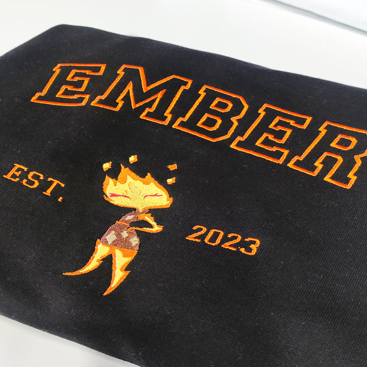 Elemental Ember and Wade Couple Embroidered Sweatshirt wokigi