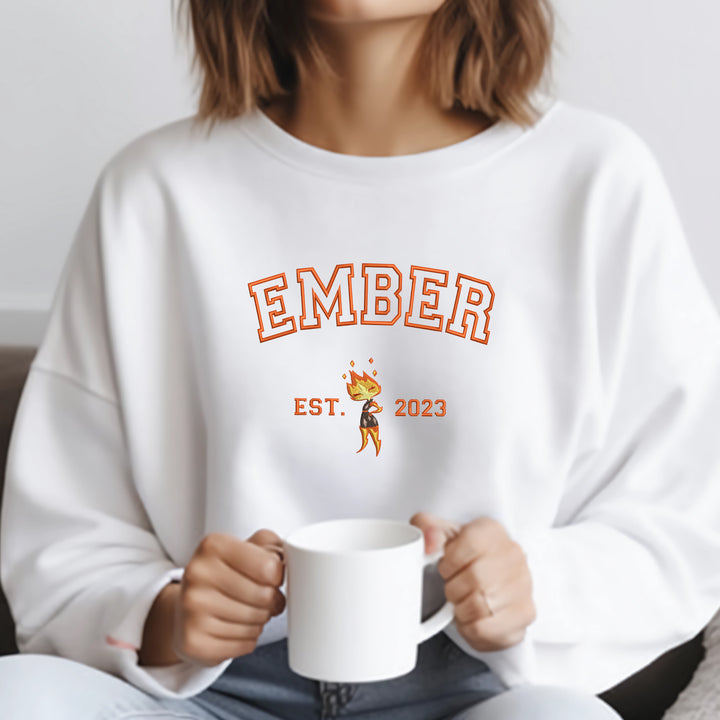 Elemental Ember and Wade Couple Embroidered Sweatshirt wokigi