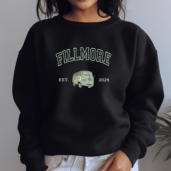 Personalized Disney Cars Fillmore Embroidered Adult Sweatshirt wokigi