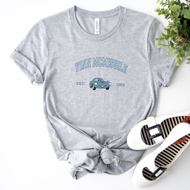 Personalized Disney Cars Finn Mcmissile Embroidered Adult T-shirt wokigi