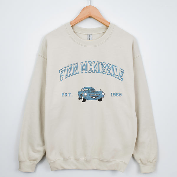 Personalized Disney Cars Finn Mcmissile Embroidered Adult Sweatshirt wokigi