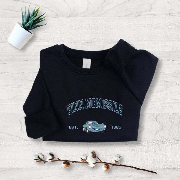 Personalized Disney Cars Fin McMissile Embroidered Youth Sweatshirt wokigi