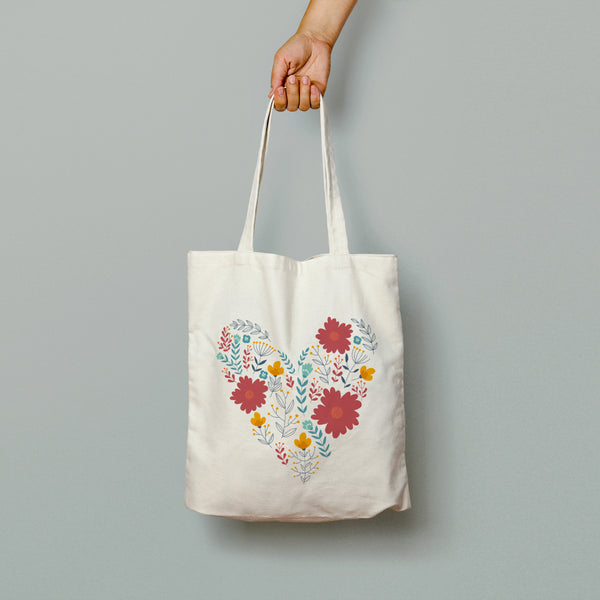 Flower heart Tote Bag