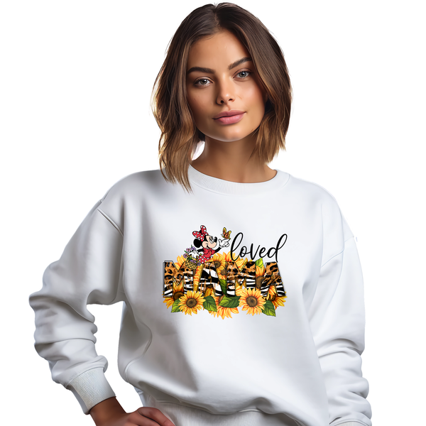 Flowers Minnie Mouse Mama Loved Adult Sweatshirt