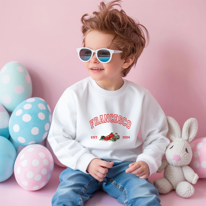 Personalized Disney Cars Francesco Embroidered Youth Sweatshirt wokigi