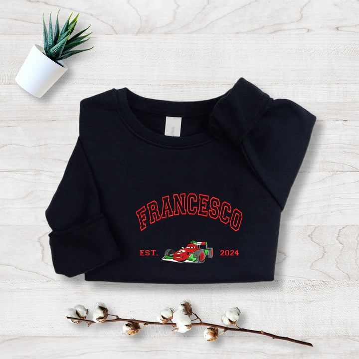 Personalized Disney Cars Francesco Embroidered Toddler Sweatshirt wokigi