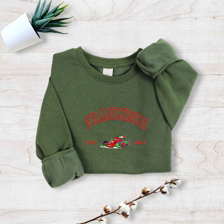 Personalized Disney Cars Francesco Embroidered Toddler Sweatshirt wokigi