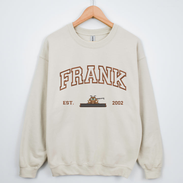 Personalized Disney Cars Frank Embroidered Adult Sweatshirt wokigi