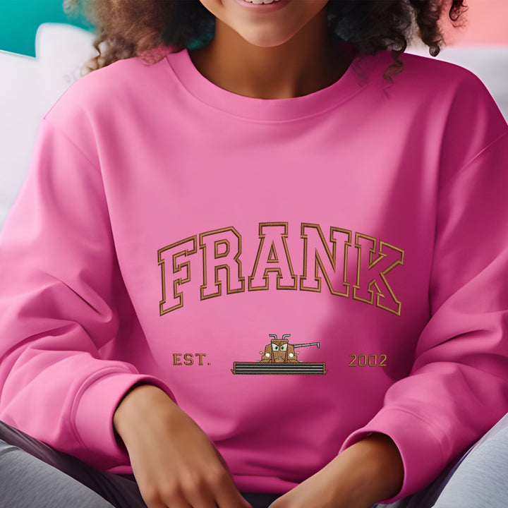 Personalized Disney Cars Frank Embroidered Adult Sweatshirt wokigi