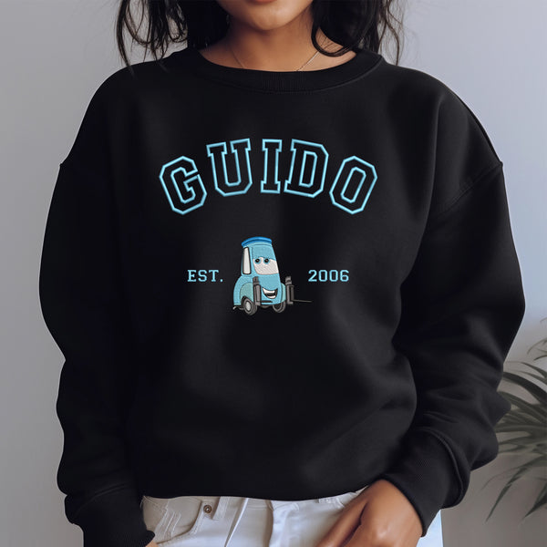 Personalized Disney Cars Guido Embroidered Adult Sweatshirt wokigi