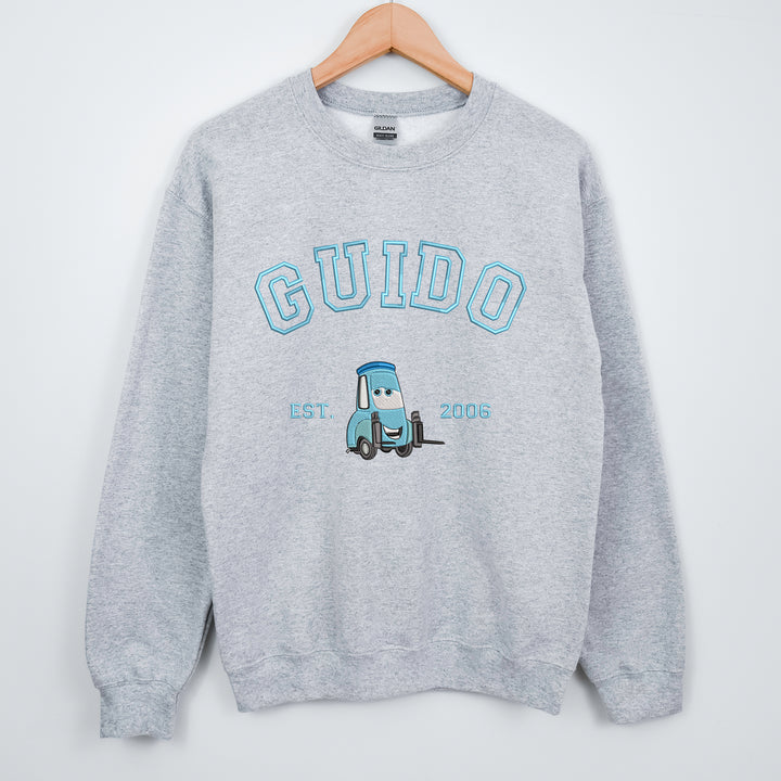 Personalized Disney Cars Guido Embroidered Adult Sweatshirt wokigi