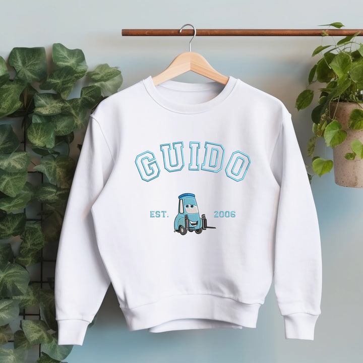 Personalized Disney Cars Guido Embroidered Adult Sweatshirt wokigi