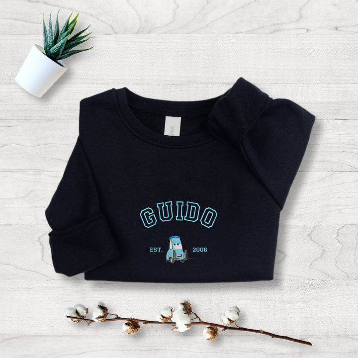 Personalized Disney Cars Guido Embroidered Youth Sweatshirt wokigi