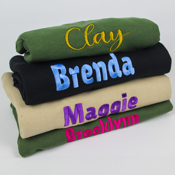 Personalized Embroidered Custom Name Kids Sweatshirt wokigi