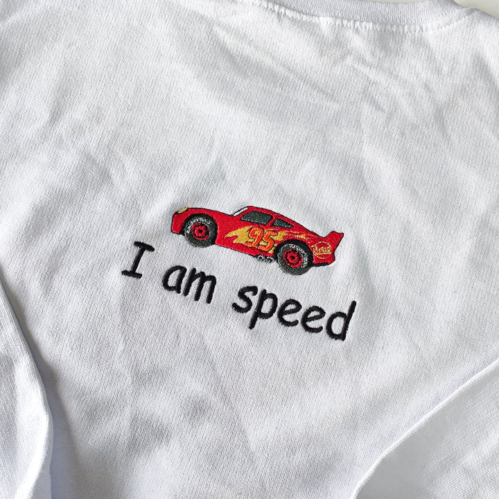 Embroidered McQeen I am Speed Adult Sweatshirt - wokigi