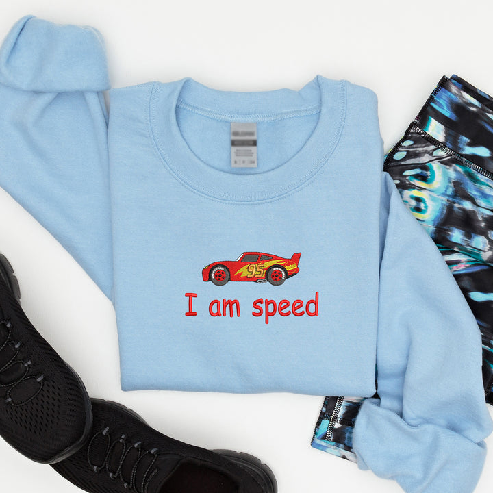 Embroidered McQeen I am Speed Adult Sweatshirt - wokigi