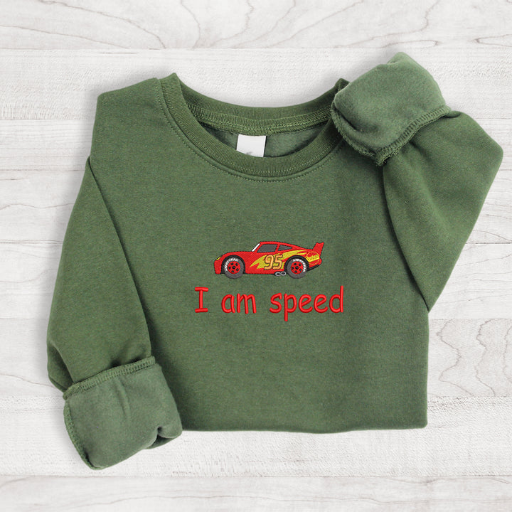 Embroidered McQeen I am Speed Adult Sweatshirt - wokigi