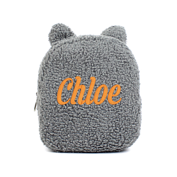 Personalized Grey Teddy Bear Small Backpack wokigi