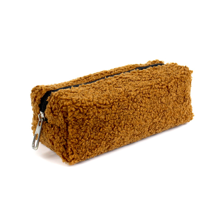 Light Brown Plush School Pencil Case Personalization wokigi