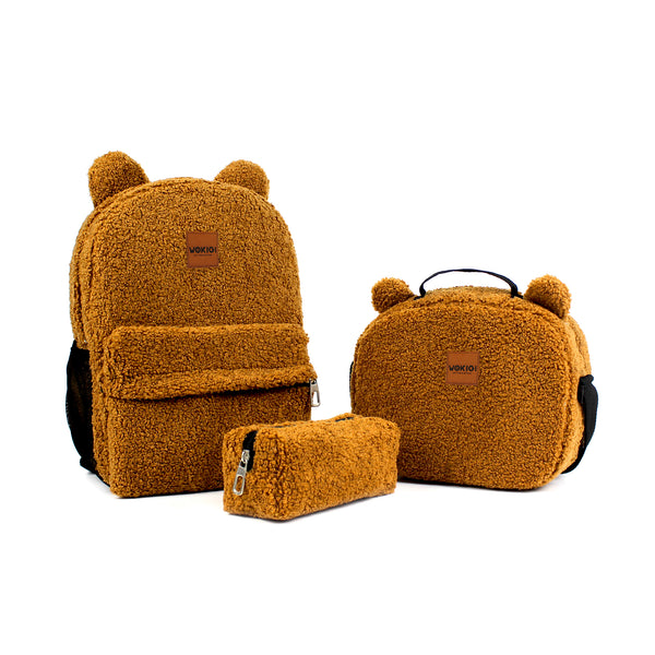 Personalized Coffee Milk Teddy Bear Backpack & Lunch Bag Set wokigi