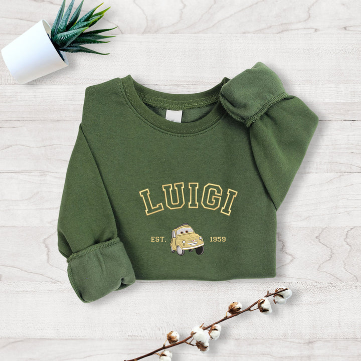 Personalized Disney Cars Luigi Embroidered Youth Sweatshirt wokigi